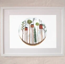 Treetop Roundscape A4 Art Print 7 Treetop Roundscape A4 Art Print -Household Decoration Shop Hattie Buckwell Treetop Roundscape Art Print