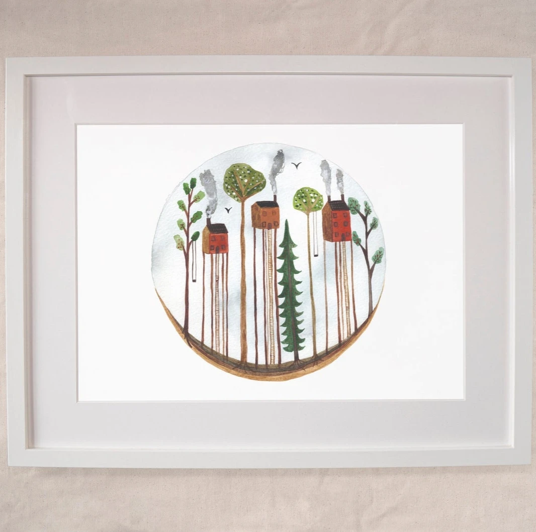 Treetop Roundscape A4 Art Print 4 Treetop Roundscape A4 Art Print - Image 4