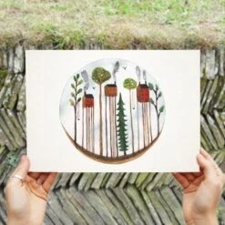 Treetop Roundscape A4 Art Print