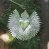 Mexican Heart With Wings Decoration – Silver
