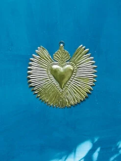 Mexican Heart With Wings Decoration – Gold