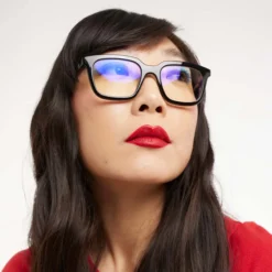 Holly Black Glossy – Blue Light Reading Glasses Unisex -Household Decoration Shop Holly Black Glossy Blue Light Reading Glasses Front Barner model 2