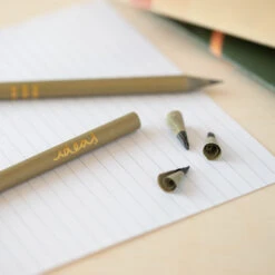 Recycled Gold Pencils In Green Ideas Sleeve -Household Decoration Shop IDEAS PENCILS GREEN 415