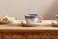 Indigo Drop Pattern Cup And Saucer