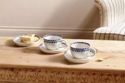 Indigo Drop Pattern Cup And Saucer -Household Decoration Shop IMG 0321