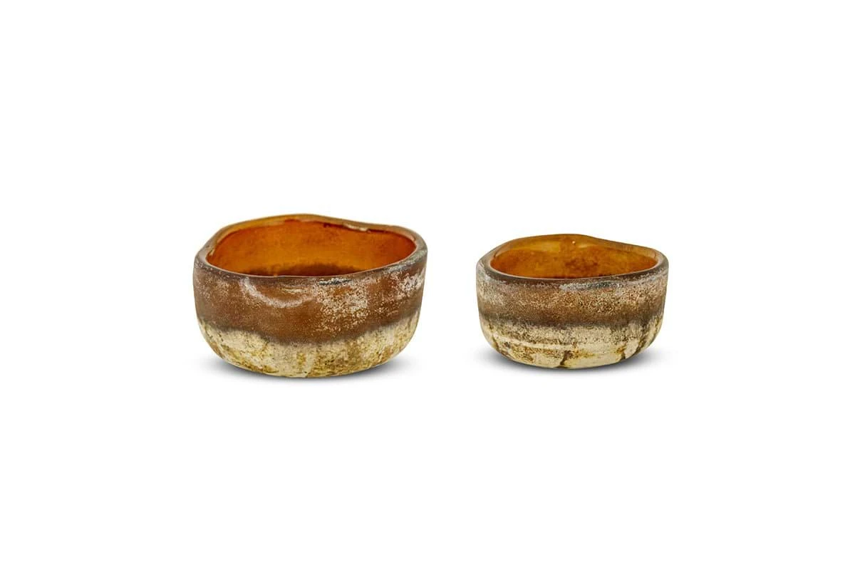 Janka Glass Tealights – Amber – Set Of 2 1 Janka Glass Tealights – Amber – Set Of 2
