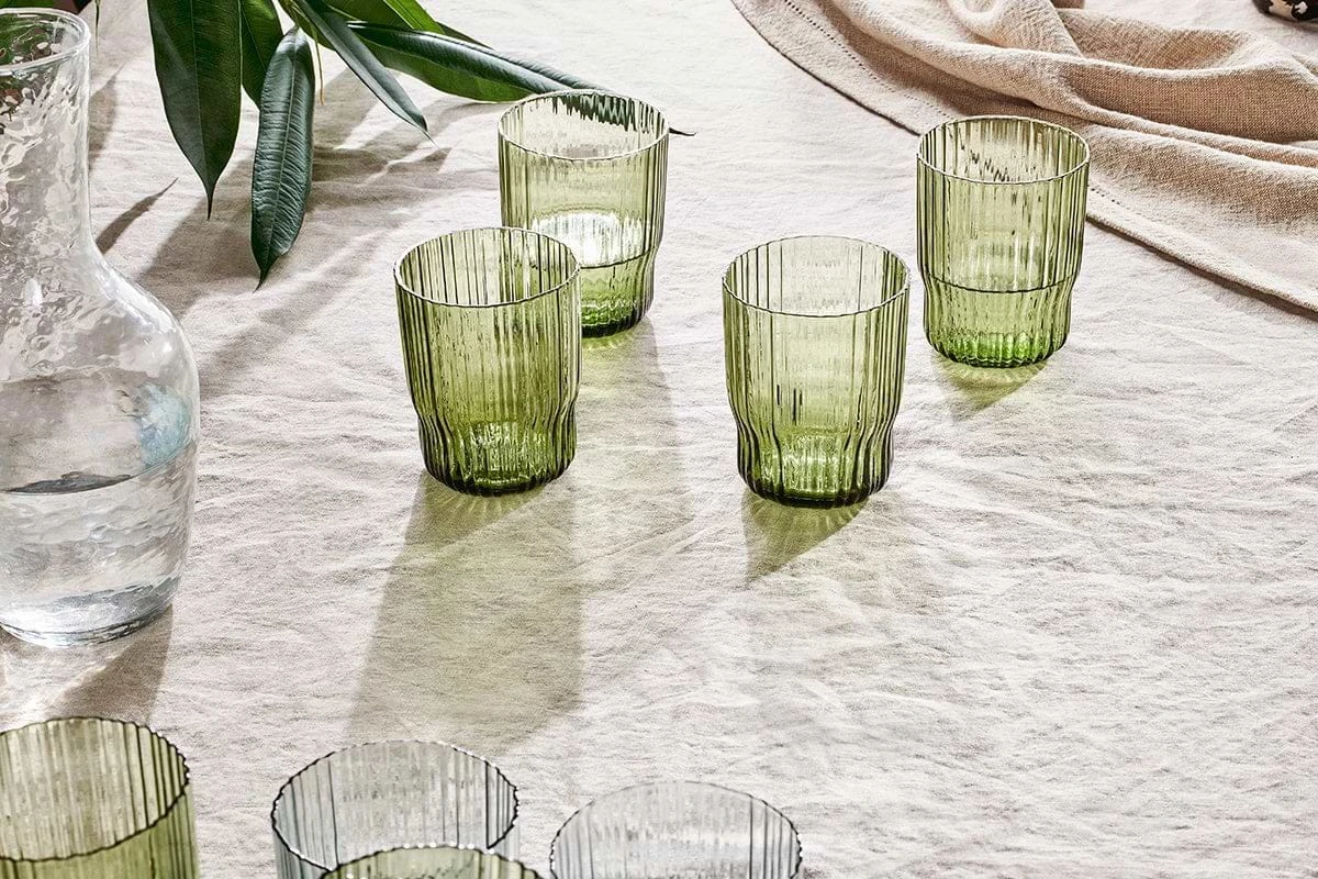 Fali Tumbler Glass Olive – Set Of 4 4 Fali Tumbler Glass Olive – Set Of 4 - Image 4