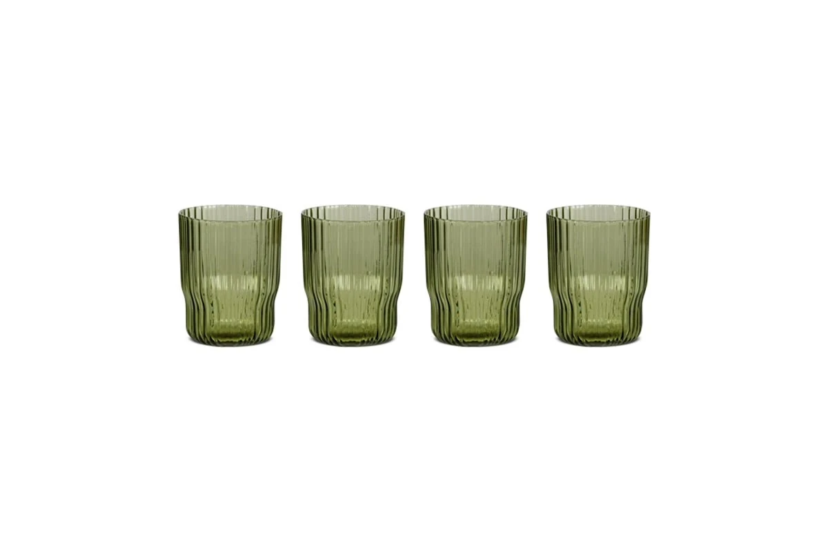Fali Tumbler Glass Olive – Set Of 4 2 Fali Tumbler Glass Olive – Set Of 4 - Image 2