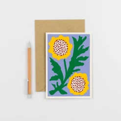 Sunflower Blumen Pop Greeting Card