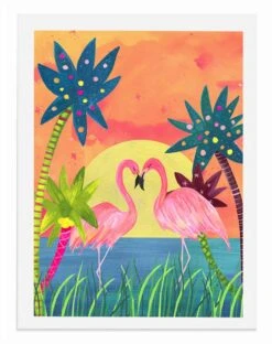 Sunset Flamingo – A3 Art Print