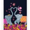 Dancing Elephants Under The Stars – A3 Art Print