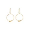 Brass Ribbon Single Hoop Earrings