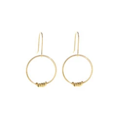 Brass Ribbon Single Hoop Earrings