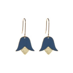 Navy John Soane Flower Earrings