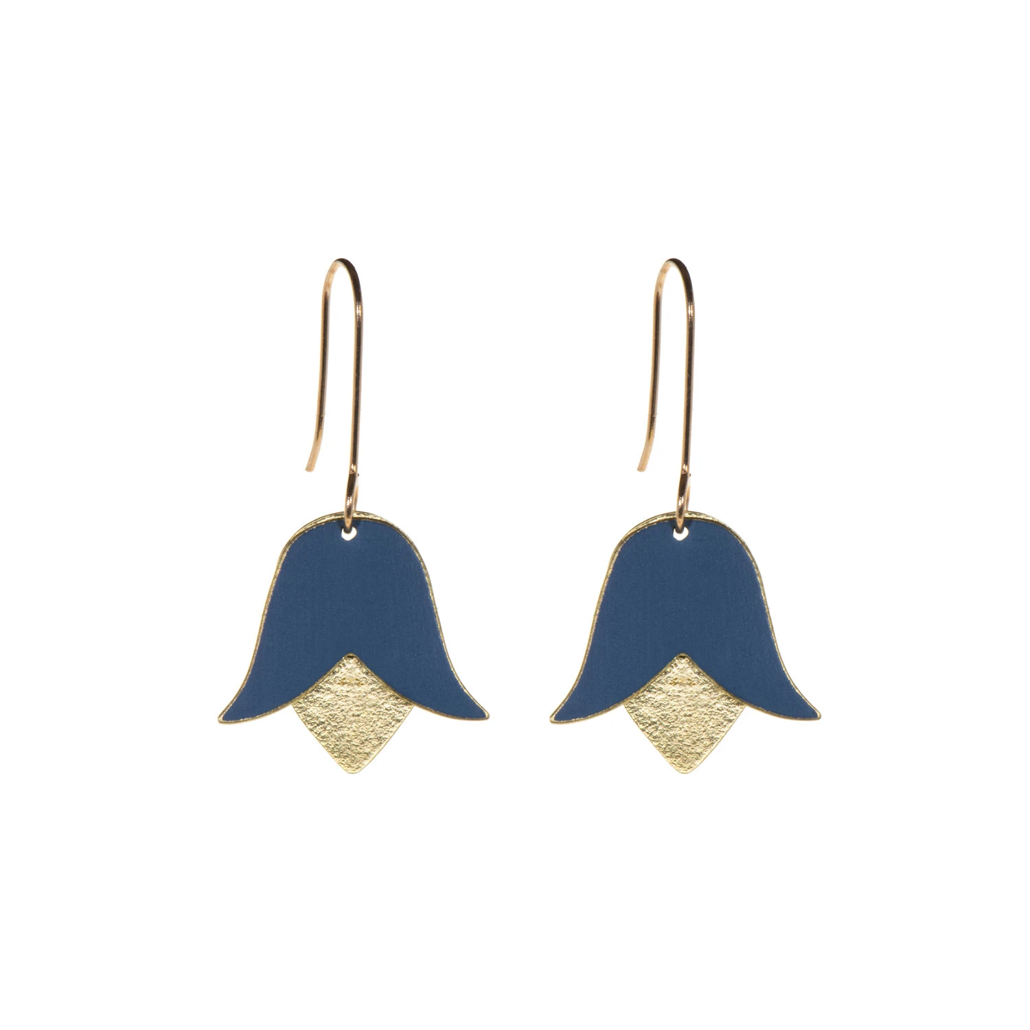 Navy John Soane Flower Earrings 1 Navy John Soane Flower Earrings