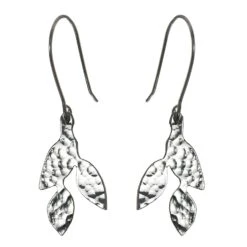 Silver Plated Small Leaf Earrings