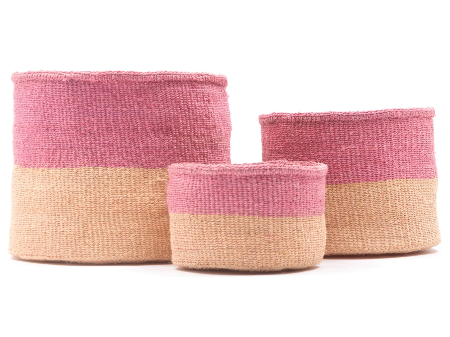 Keti Sand And Dusty Pink Block Basket 3 Keti Sand And Dusty Pink Block Basket - Image 3