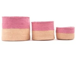 Keti Sand And Dusty Pink Block Basket 8 Keti Sand And Dusty Pink Block Basket -Household Decoration Shop KETI DUO Set of 3 Baskets The Basket Room cut out
