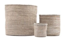 Liwe Grey, Natural And White Twist Storage Basket – Medium 7 Liwe Grey, Natural And White Twist Storage Basket – Medium -Household Decoration Shop LIWE LINEARFUSION TheBasketRoom set of three cut out shot 1