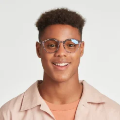 Le Marais Pink Tortoise – Blue Light Reading Glasses Unisex -Household Decoration Shop Le Marais Pink Tortoise blue light reading glasses front Barner model 2