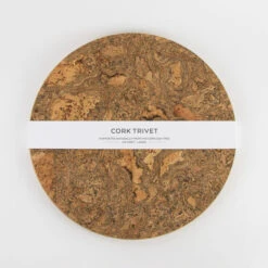 Ice Grey Round Cork Trivet