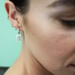 Shell Mini Hoop Earrings