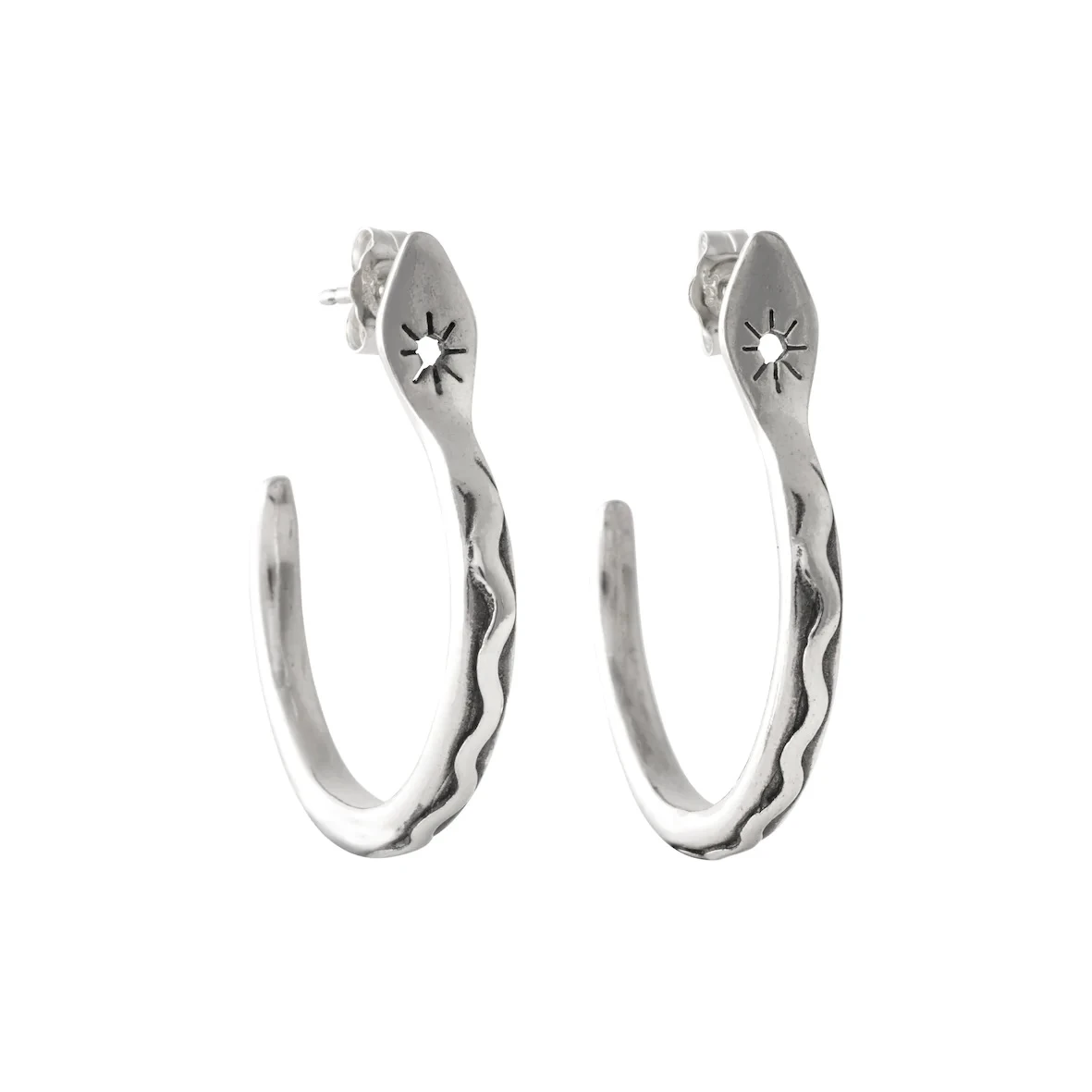 Serpent Hoops – Silver 1 Serpent Hoops – Silver
