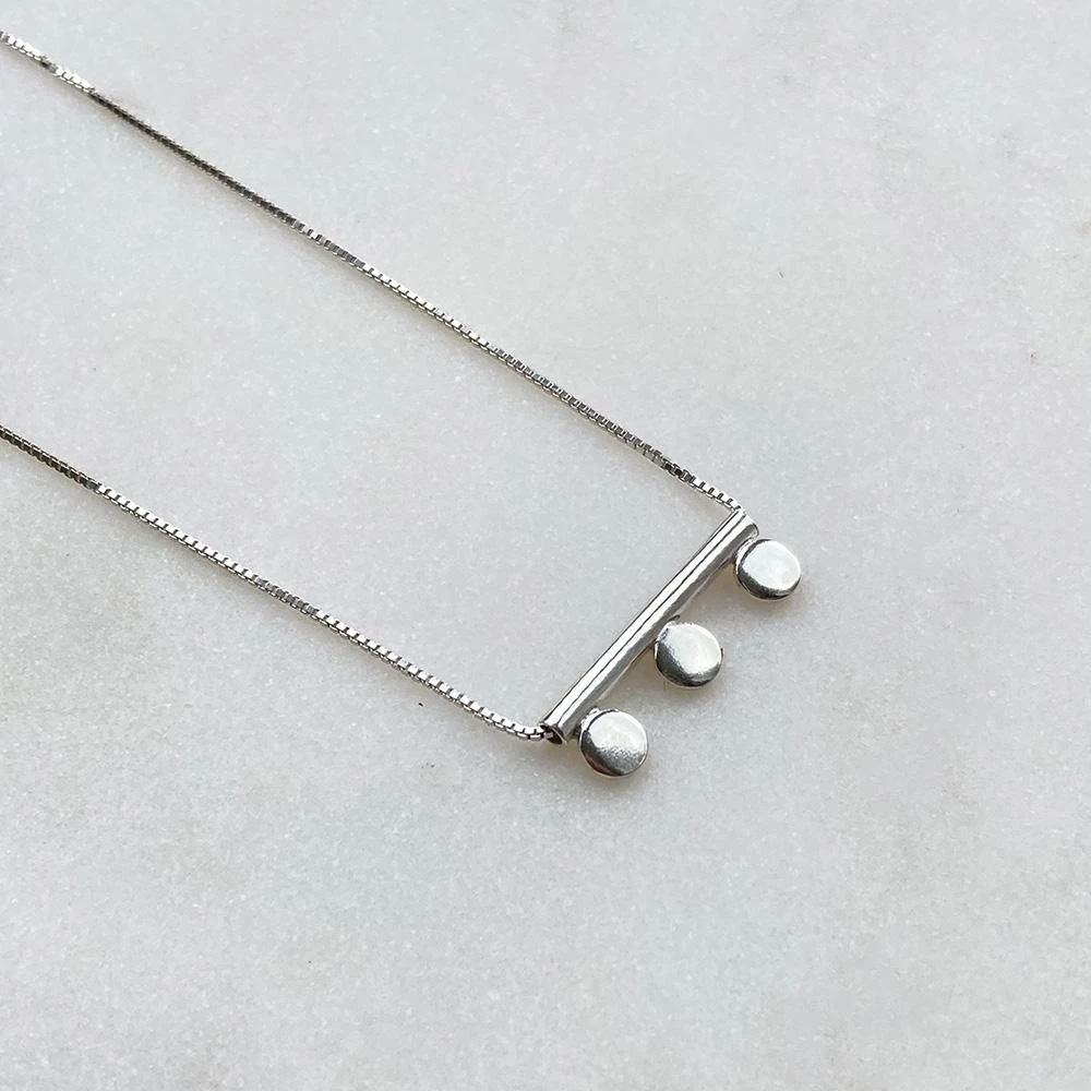 Three Dots Eco Silver Necklace 1 Three Dots Eco Silver Necklace