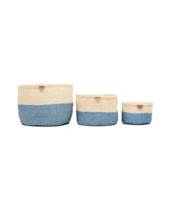 Mkoa Sky Blue Block Basket – XSmall -Household Decoration Shop Mkoa Sky Blue block basket cut out the basket room