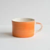 Handmade Wide Ceramic Mug – Tangerine Plain Wash