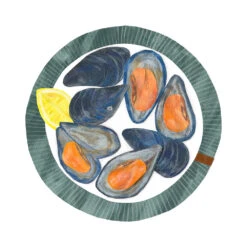Mussels Little Plate Art Print