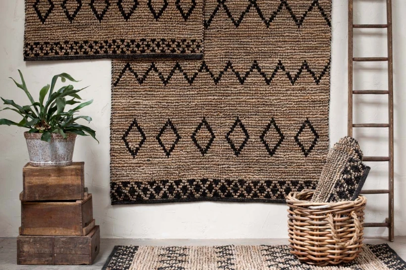 Ambara Jute Rug – Black And Natural 2 Ambara Jute Rug – Black And Natural - Image 2