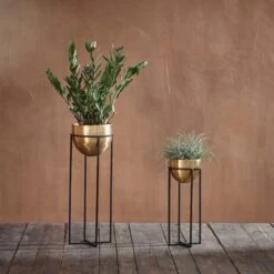 Atsu Brass Planter Stand