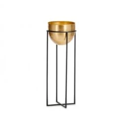 Atsu Brass Planter Stand -Household Decoration Shop Nkuku Atsu Brass Planter Stand Large Cutout