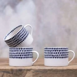 Indigo Drop Pattern Mug – Set Of 2 5 Indigo Drop Pattern Mug – Set Of 2 -Household Decoration Shop Nkuku Indigo Drop Cup Lifestyle