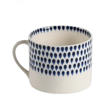 Indigo Drop Pattern Mug – Set Of 2 1 Indigo Drop Pattern Mug – Set Of 2