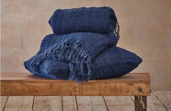 Kadin Throw Indigo 2 Kadin Throw Indigo - Image 2