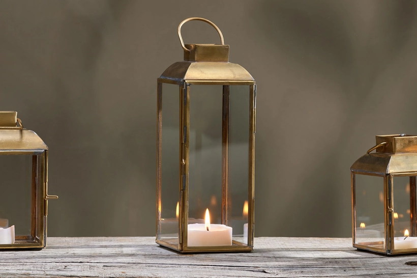 Maro Brass Lantern – Tall 2 Maro Brass Lantern – Tall - Image 2