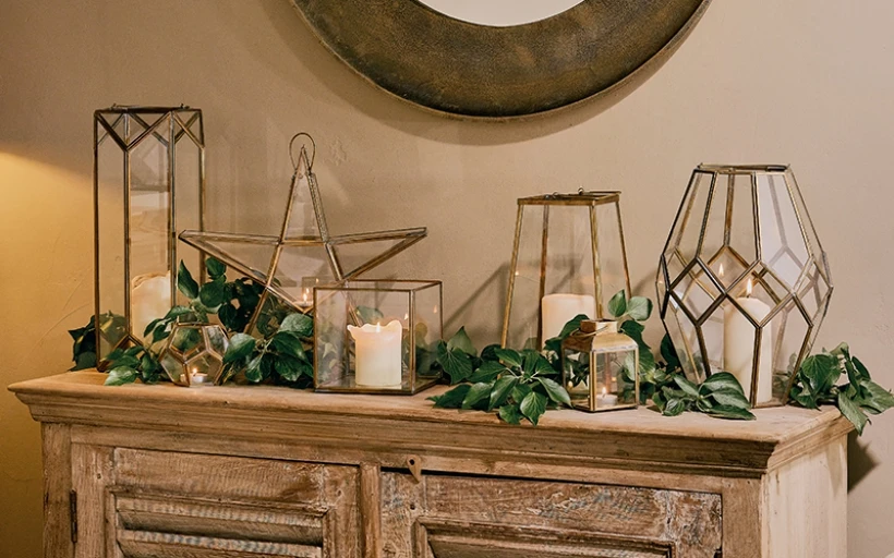 Brass Menni Lantern Hexagon 3 Brass Menni Lantern Hexagon - Image 3