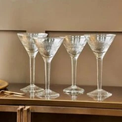 Mila Cocktail Glasses – Set Of 4 (Clear) -Household Decoration Shop Nkuku Mila Cocktail Glass Clear Lifestyle