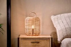 Noko Wicker Lamp – Extra Small -Household Decoration Shop Nkuku Noko Wicker Lamp Extra Small lifestyle 1