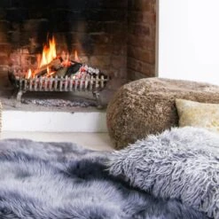 Yetti Sheepskin Cushion In Pewter 5 Yetti Sheepskin Cushion In Pewter -Household Decoration Shop Owen Barry Yetti Sheepskin Cushion Pewter Grey Lifestyle 1