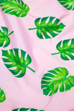 Reusable Medium Shopping Bag – Palm Leaf -Household Decoration Shop Pink Palms Foldable Bag Kind Bag Co detail image