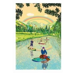 River Paddleboarding Art Print