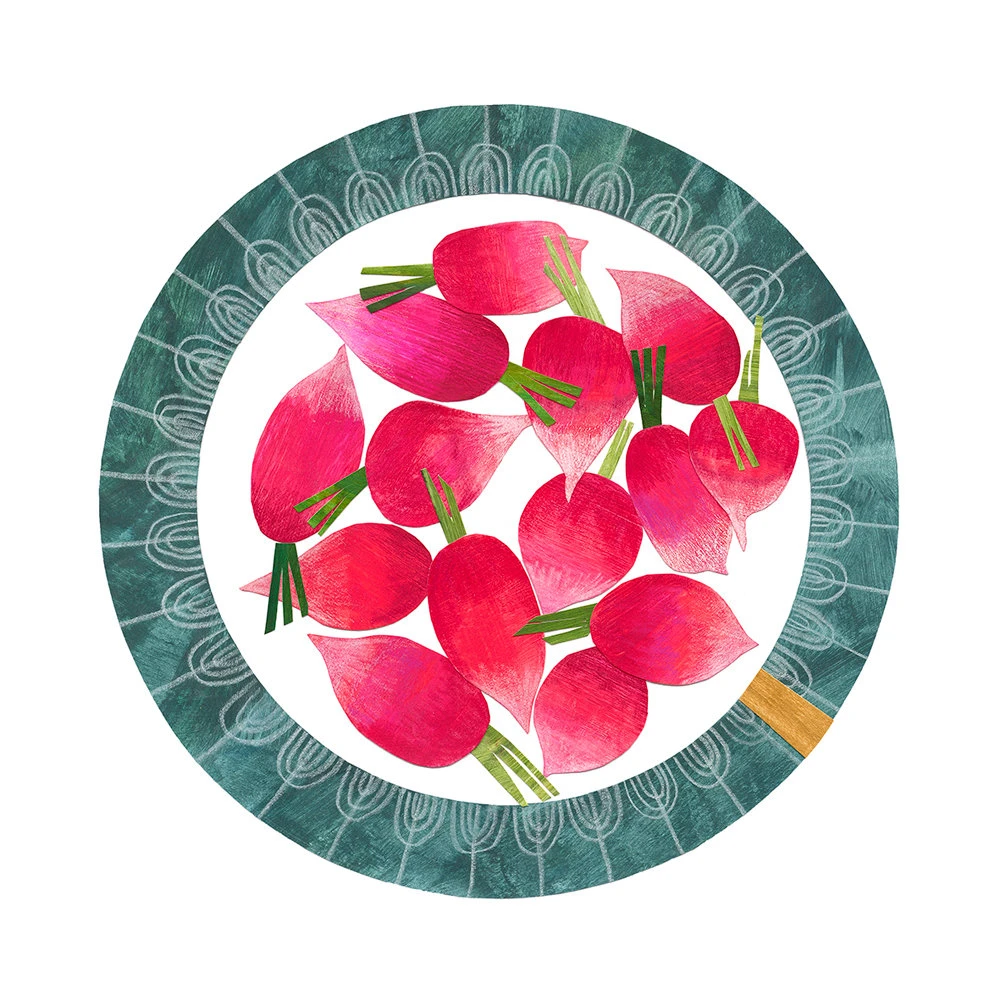 Radishes Little Plate Art Print 1 Radishes Little Plate Art Print