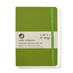 Recycled Leather A5 Lined Notebook – Green