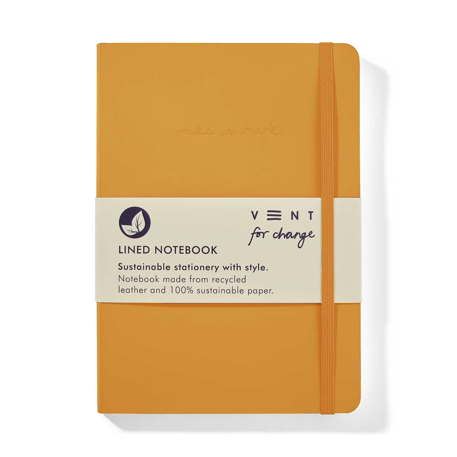 Recycled Leather A5 Lined Notebook – Yellow 1 Recycled Leather A5 Lined Notebook – Yellow