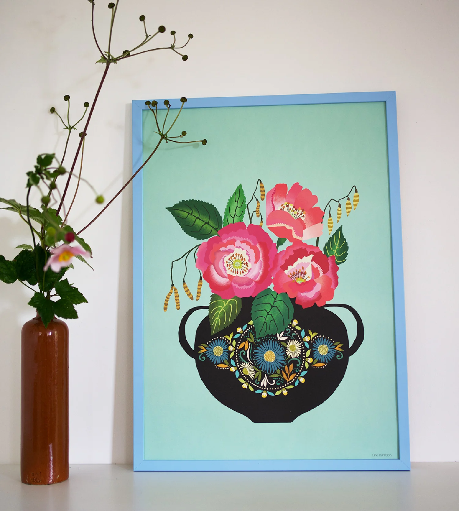 Roses Art Print – A3 2 Roses Art Print – A3 - Image 2