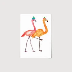 Flamingos In Panty Hose A4 Art Print