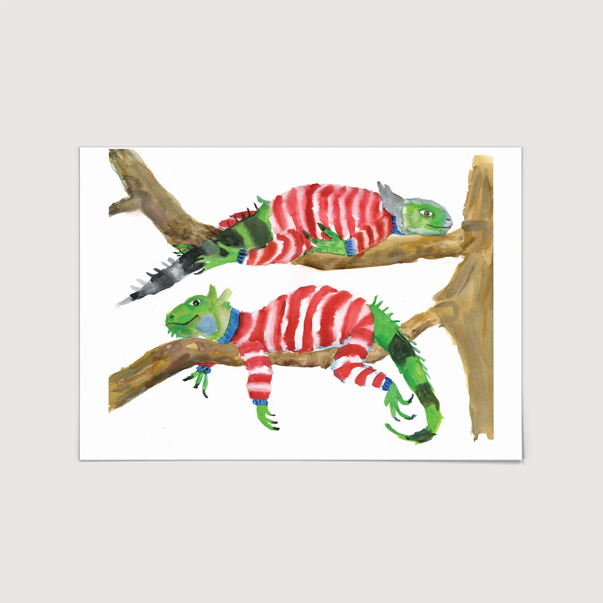 Iguanas In Pyjamas Art Print 1 Iguanas In Pyjamas Art Print